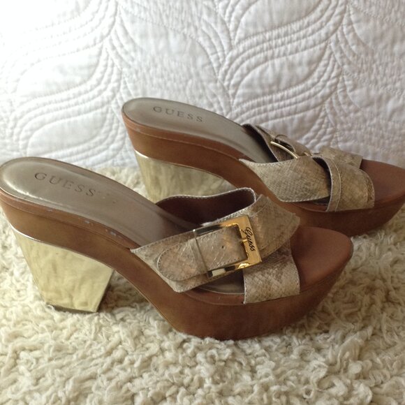 Guess Faux Leather Snake Platform "9.5", Sexy, Chunky, Trending, Girlcorehood, - Picture 2 of 5